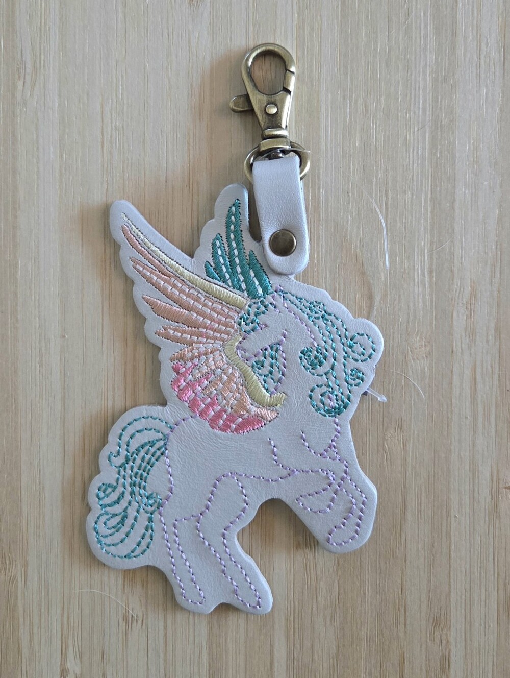 Portland Leather Pegasus Bag Charm Keychain Bagcharm in Dreamy
